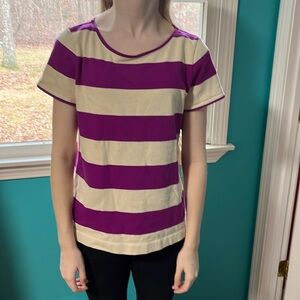 Loft Striped Shirt with back zip detail size Medium